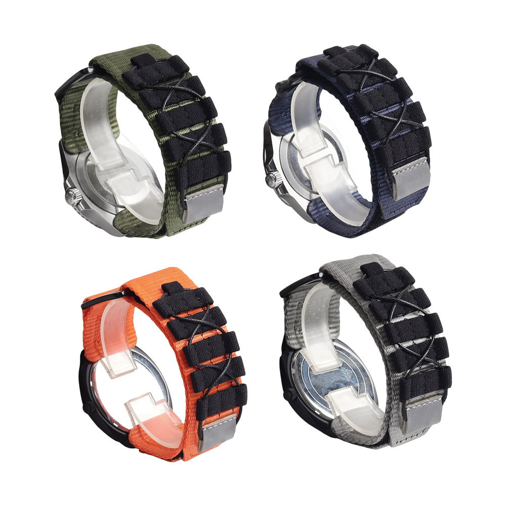 OEM Hot Sell Orange Green Velcro Watch Bands Design in 22mm for Watch Brands