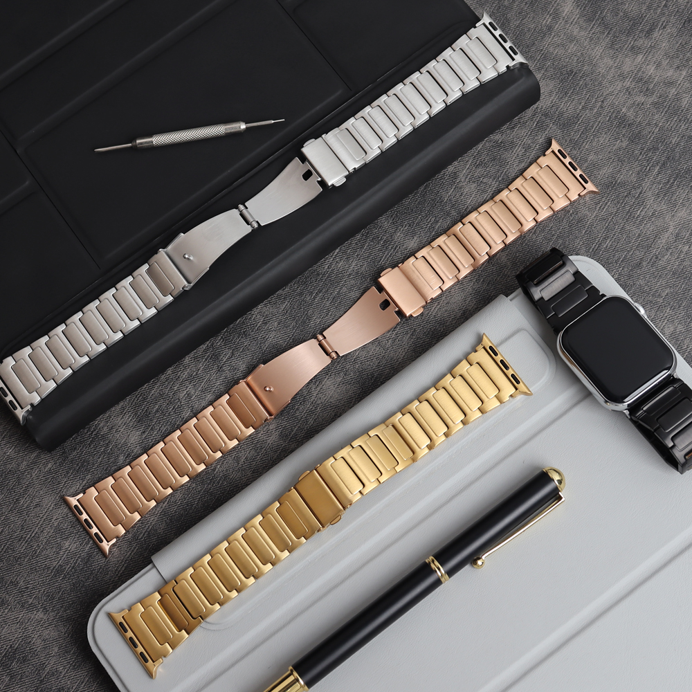 CONKLY Luxury 5-Link Jubilee Stainless Steel Strap for Apple Watch - Premium 304L Polished Metal Band - Wholesale B2B Custom