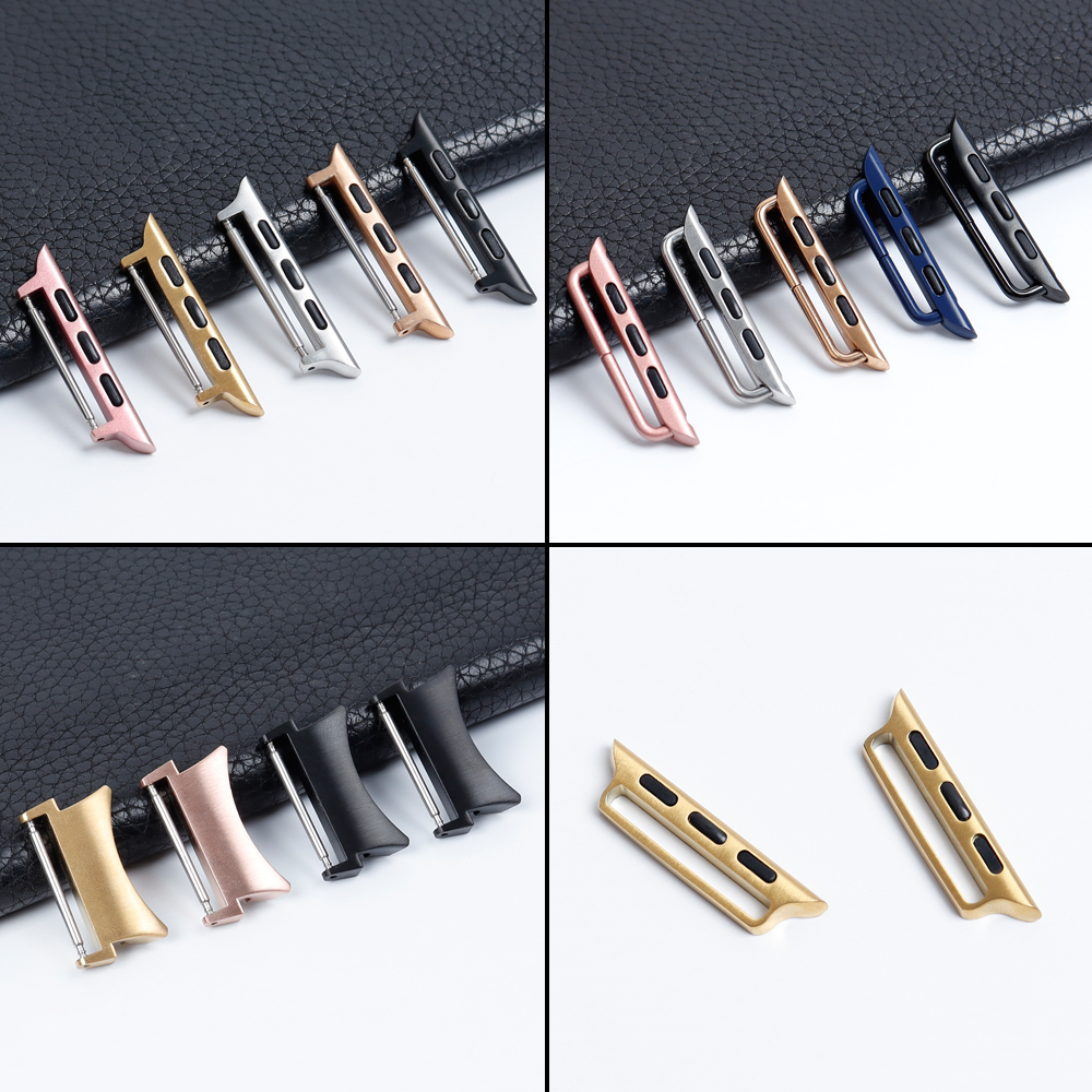 Wholesale Curved Tube Adapter for Apple Watch Band Series 9 8 7 SE Ultra 2 - Stainless Steel Tubular Lug Connector