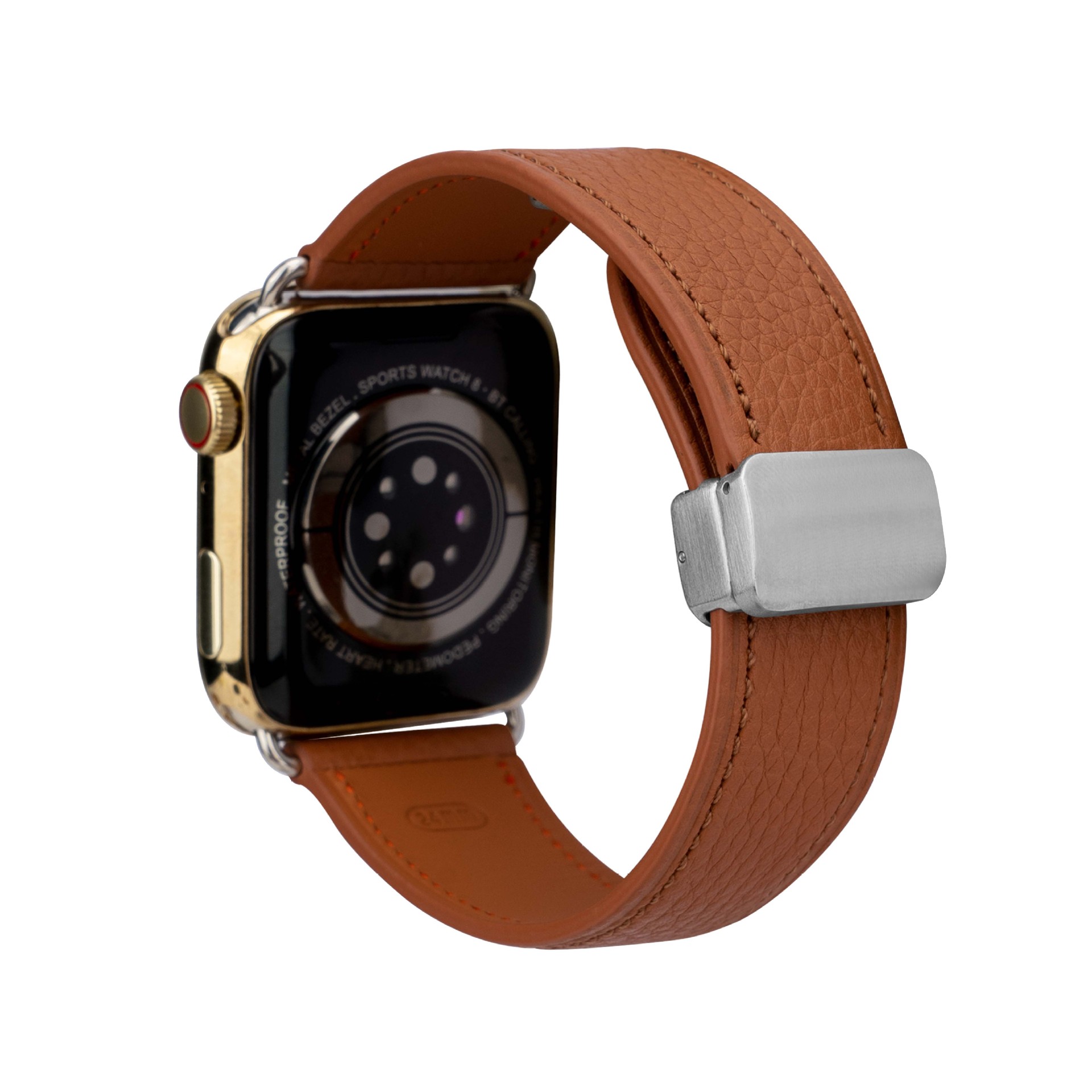 CONKLY Pebbled Leather Magnetic Foldover Clasp Apple Watch Strap Custom Hardware OEM Manufacturer