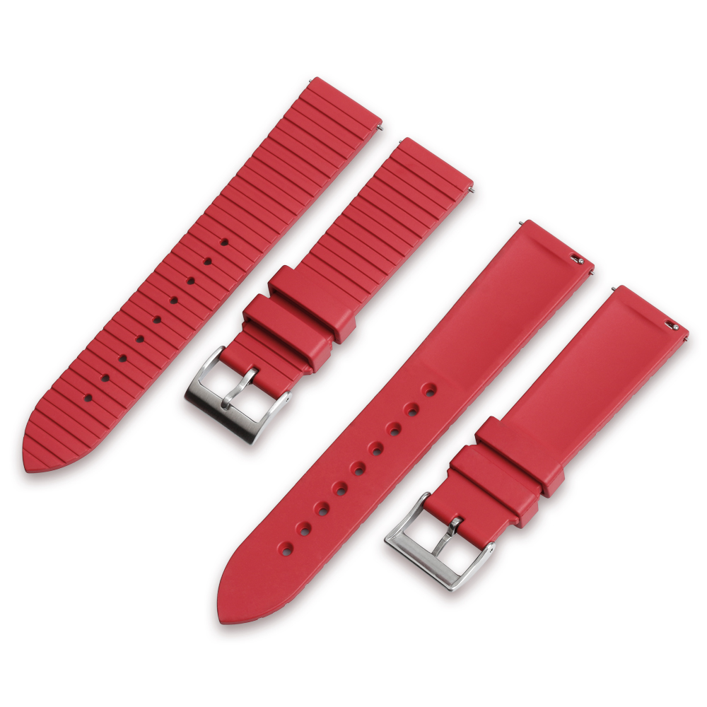 Custom Premium Red Fluorine Rubber Watch Strap FKM Watch Band for Rolex Watches From CONKLY Watch Straps Factory