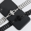 OEM Wholesale Universal 3-Link Flat End Metal Watch Strap with Push-Button Butterfly Clasp