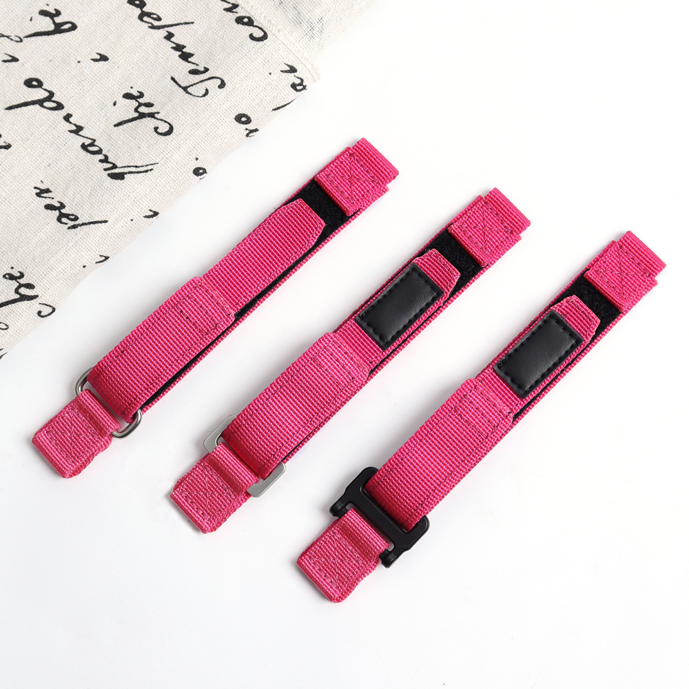 Pink Universal Nylon Leather Tactical Watch Band with Hook And Loop Fastener