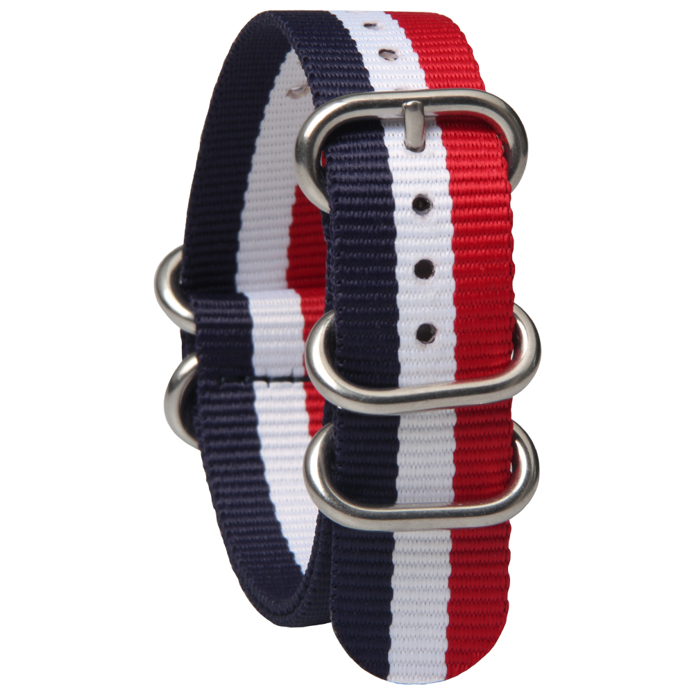 Navy White And Red DW Color ZULU Nylon Watch Band Factory From CONKLY