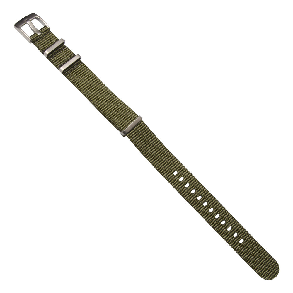 Custom Army Green Nylon ZULU Watch Straps with Square Keeper