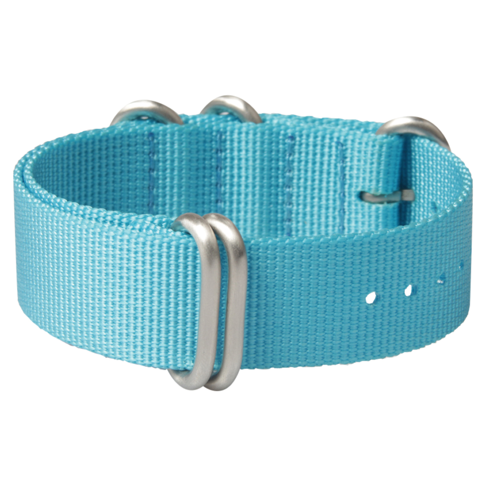 Wholesale Blue ZULU Watch Straps with Brushed Hardware without Dye Fee in 20mm And 22mm