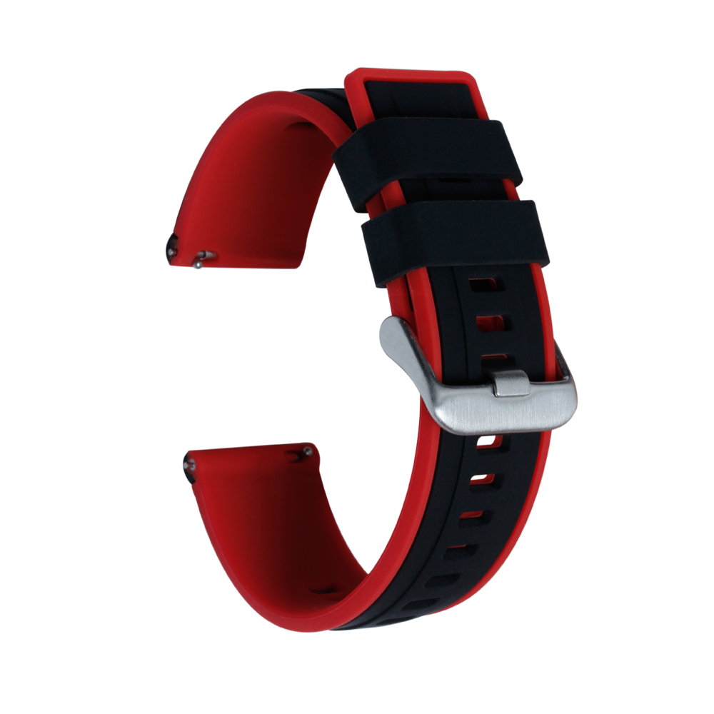 Custom Red And Black Silicone Rubber Watch Band Factory Watch Band Manufacturer for Brand Watches From CONKLY