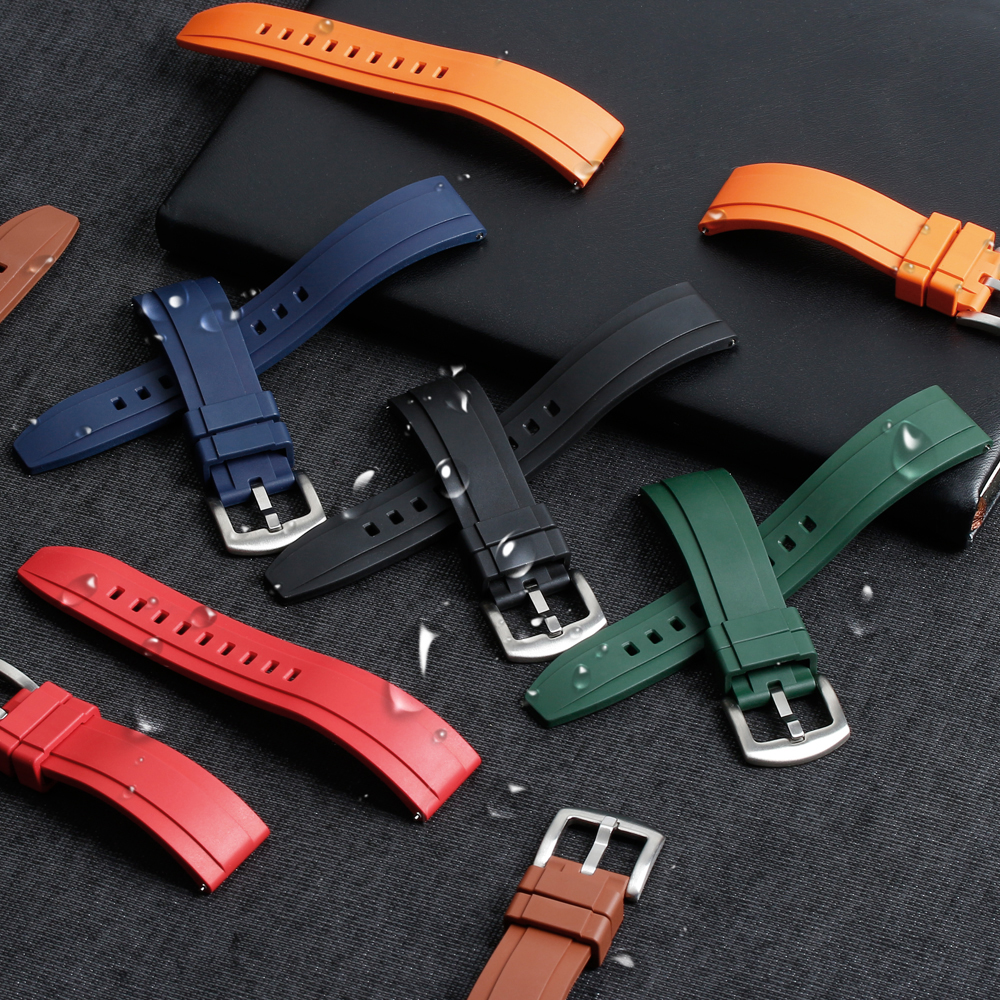 OEM Premium Black Fluorine Rubber Watch Band FKM Watch Strap for CARTIER Watches Brand From CONKLY Watch Straps Factory