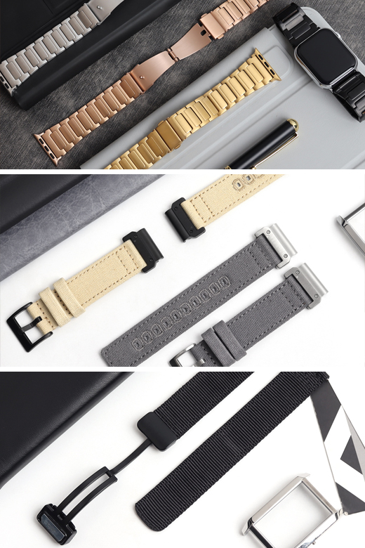 Custom smart watch bands factory compatible with Apple Watch Ultra, Garmin Fenix, Whoop 4.0, and Samsung Galaxy Watch. CONKLY high-quality replacement straps wholesale.