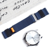 Universal Quick Release Nylon Hook And Loop Watch Band with Orange Accent Tab