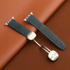 CONKLY Breathable Crazy Horse Leather Magnetic Foldover Clasp Apple Watch Strap Custom OEM