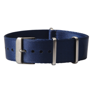 Navy Seat Belt Nylon Nato Watch Strap with Brushed Hardware From CONKLY