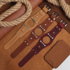 Original Design Genuine Leather Cuff Apple Watch Band Retro Bund Strap with Rivets