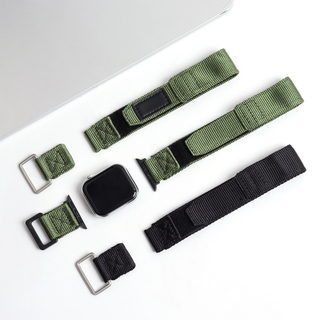 Tactical Nylon Sport Loop Band Compatible with Apple Watch Series 9 8 7 Ultra 2 – Heavy Duty Military Replacement Strap