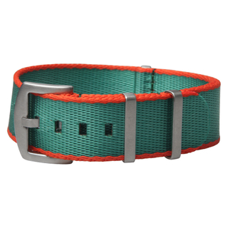 Red green Seat Belt Nato Watch Strap with Brushed Hardware Square Keeper in 20mm 22mm From CONKLY Factory