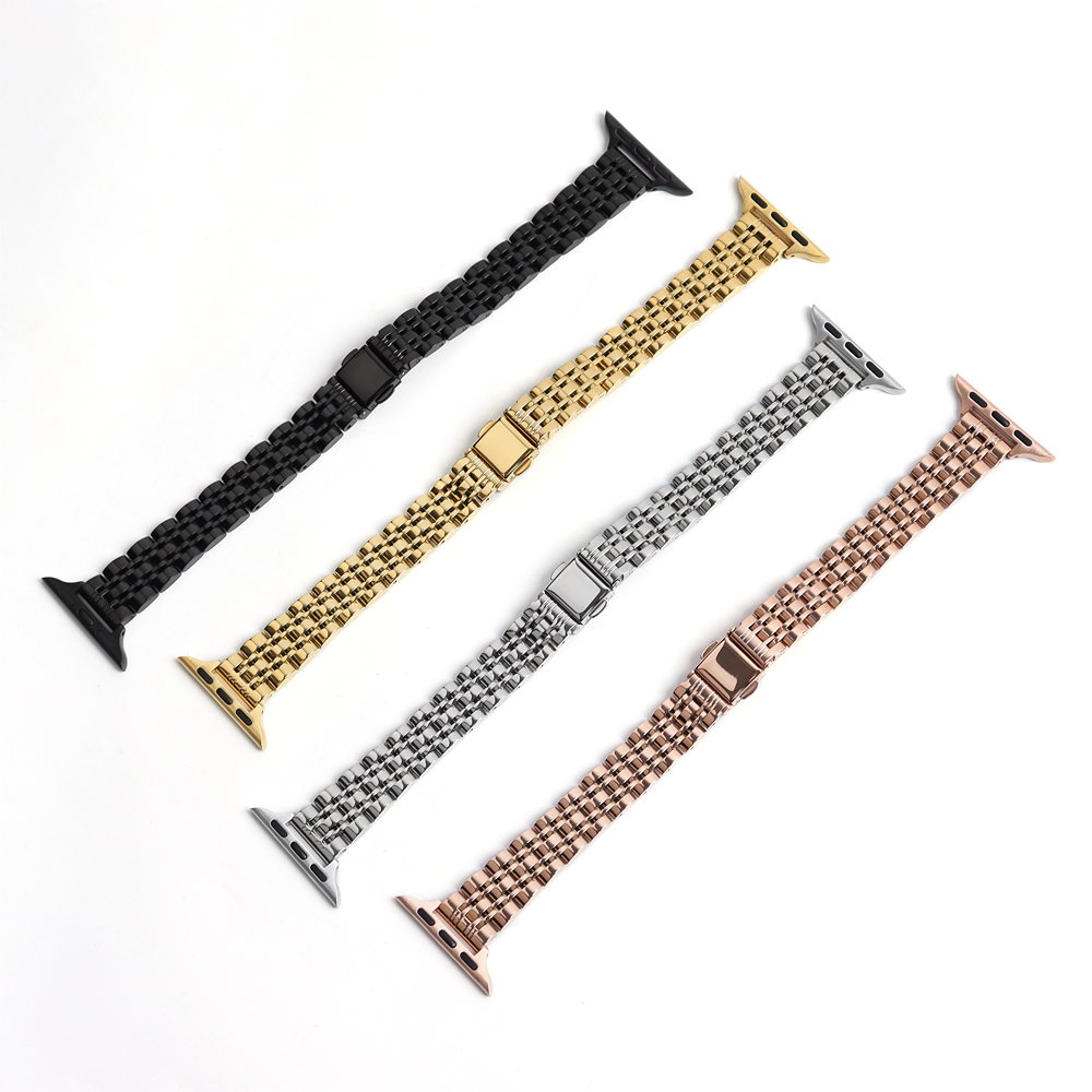 CONKLY Luxury 5-Link Jubilee Stainless Steel Strap for Apple Watch - Premium 304L Polished Metal Band - Wholesale B2B Custom