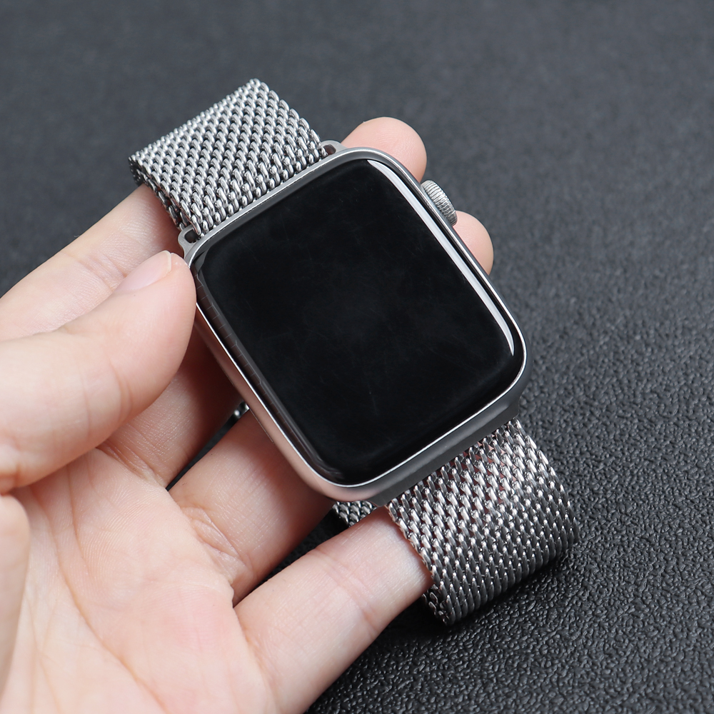 Wholesale 304L Stainless Steel Milanese Mesh Strap for Apple Watch - Premium Metal Loop with Deployment Clasp - B2B Bulk Supply