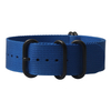 Custom 20mm Blue ZULU Watch Band with 5 Rings Matte Balck PVD