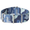 Hot Sell 20mm And 22mm Blue Camouflage NATO Watch Straps with High Quality 304L SS Hardware Camo Nato Watch Bands