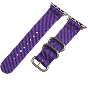 Purple 1:2 Zulu Band for Apple Watch with Brushed Zulu Hardware From CONKLY Factory