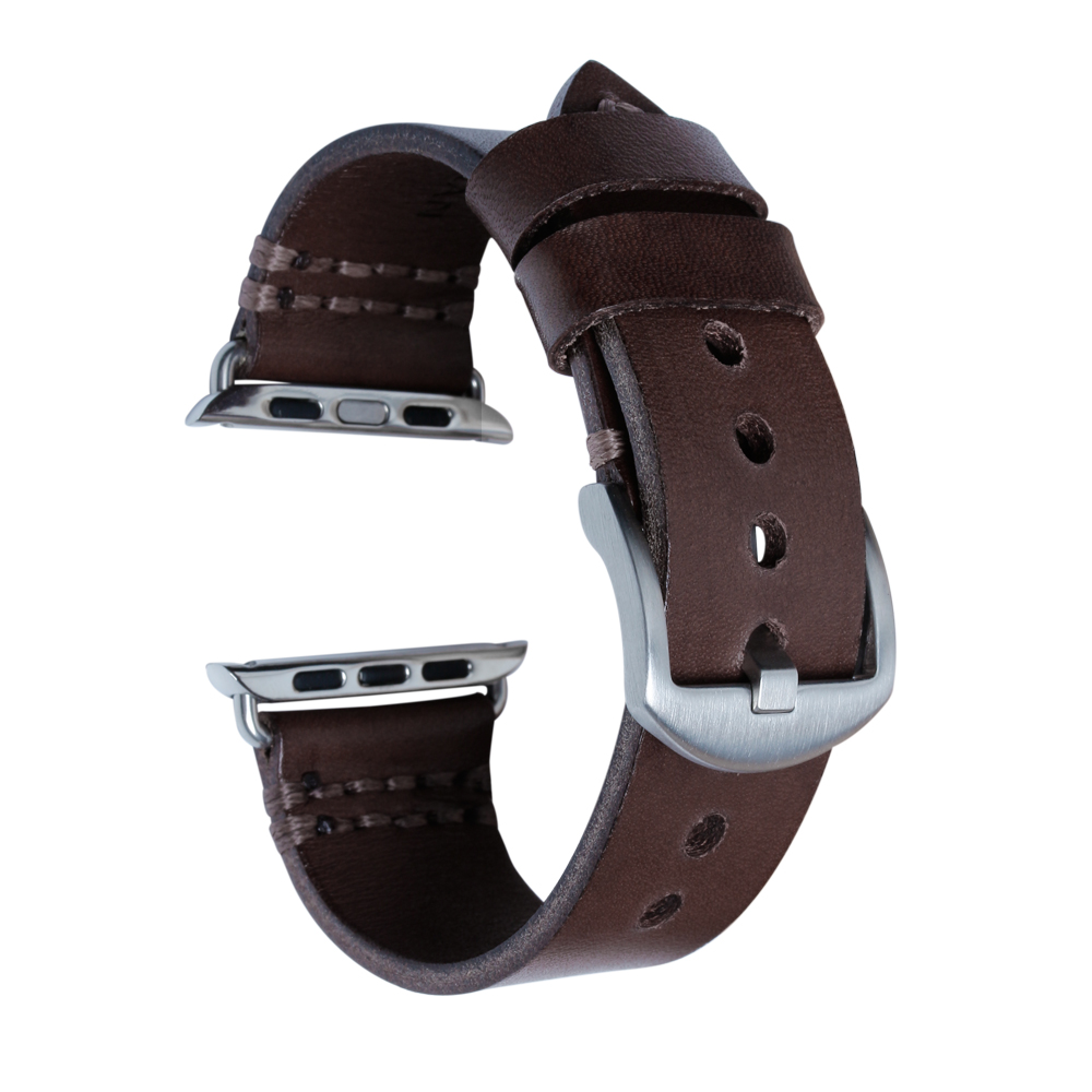 Luxury Oil-Waxed Genuine Leather Strap for Apple Watch - Retro Pull-up Leather Band - Premium B2B Wholesale
