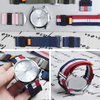 Universal Quick Release Nylon Hook And Loop Watch Band with Orange Accent Tab