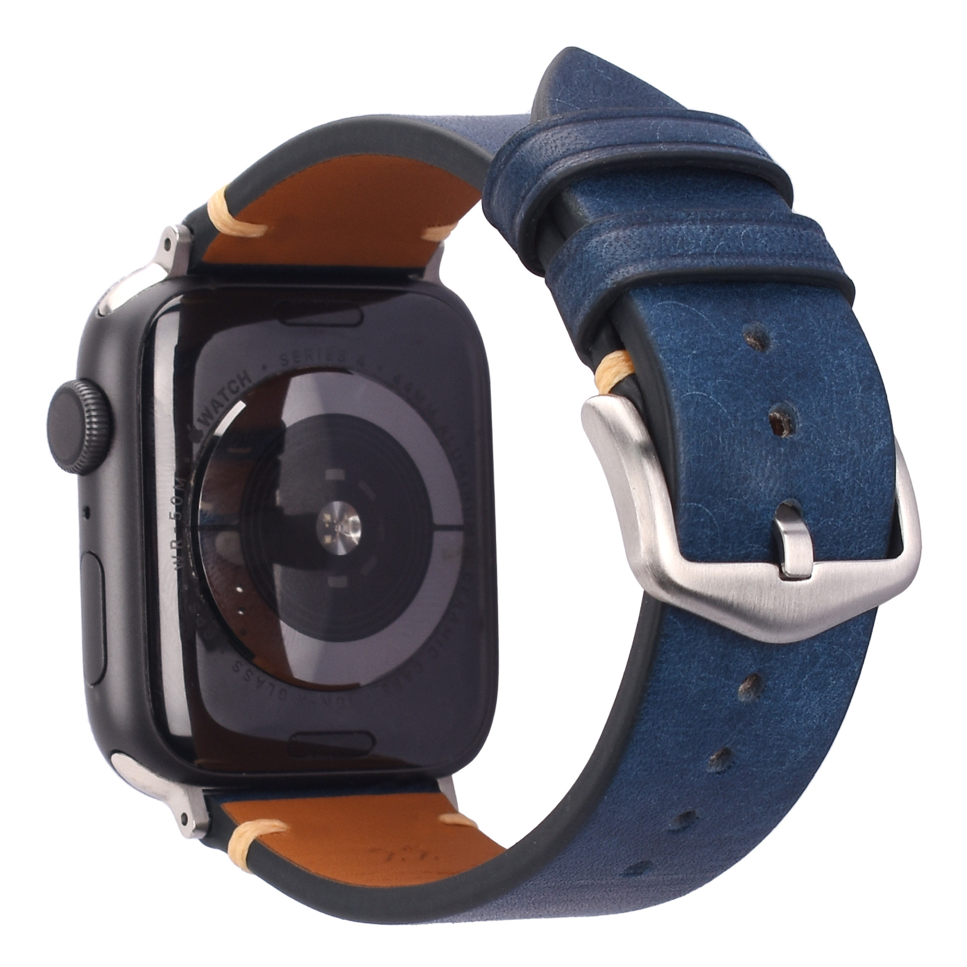 CONKLY Vintage Waxed Pull-Up Leather Apple Watch Strap Hand Stitched Saddle Accent Brushed Buckle OEM