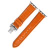 CONKLY Embossed Alligator Grain Genuine Leather Apple Watch Strap Butterfly Deployment Clasp Custom Hardware OEM
