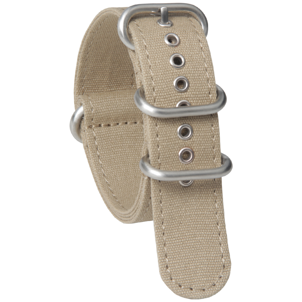 Wholesale Beige Canvas Zulu Watch Straps with Grommets Hole