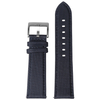 Navy Color Sail Cloth Watch Band with Brushed Buckle Nylon And Leather Watch Straps