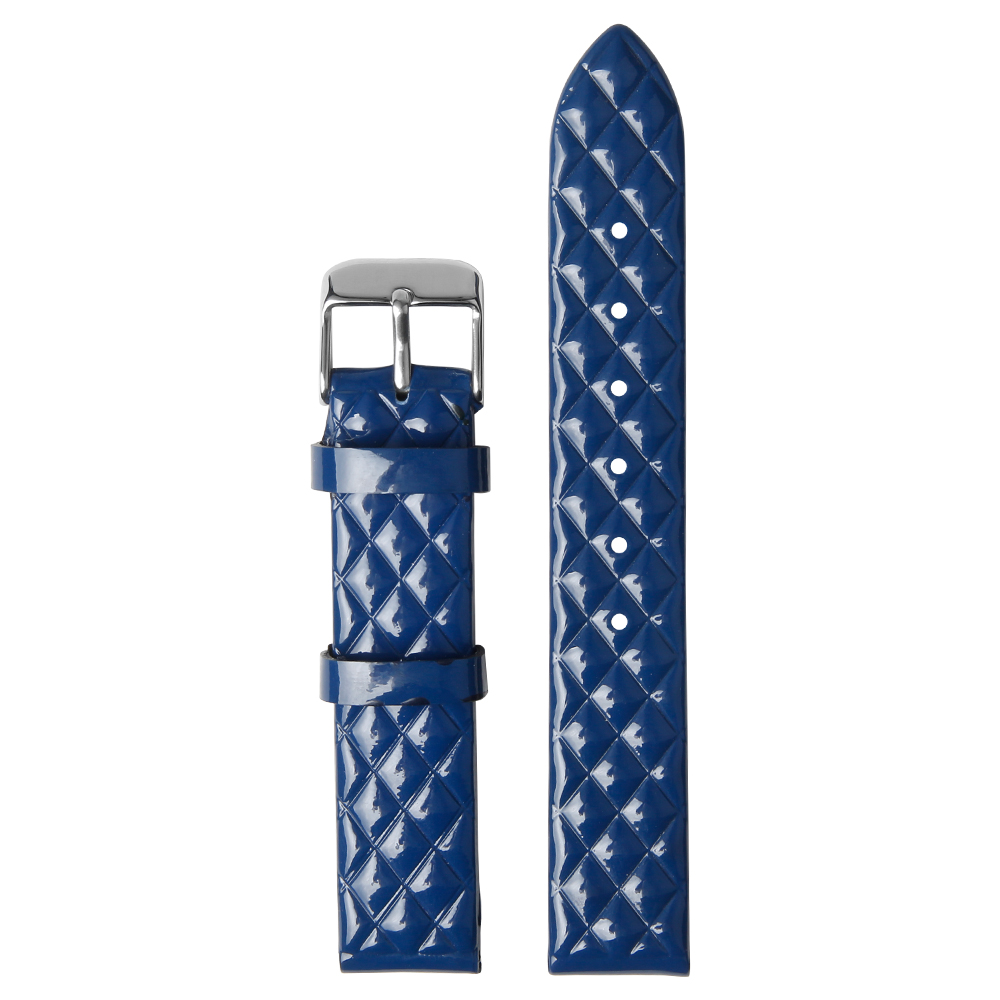 OEM 2 Piece of Blue Twill Leather Watch Band with Quick Release Spring Bar For Watch Company