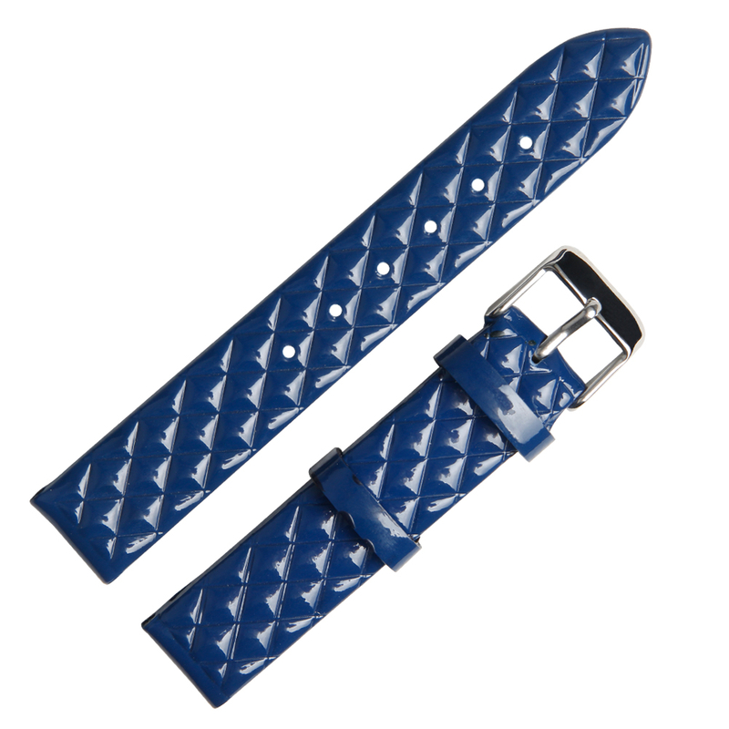 OEM 2 Piece of Blue Twill Leather Watch Band with Quick Release Spring Bar For Watch Company