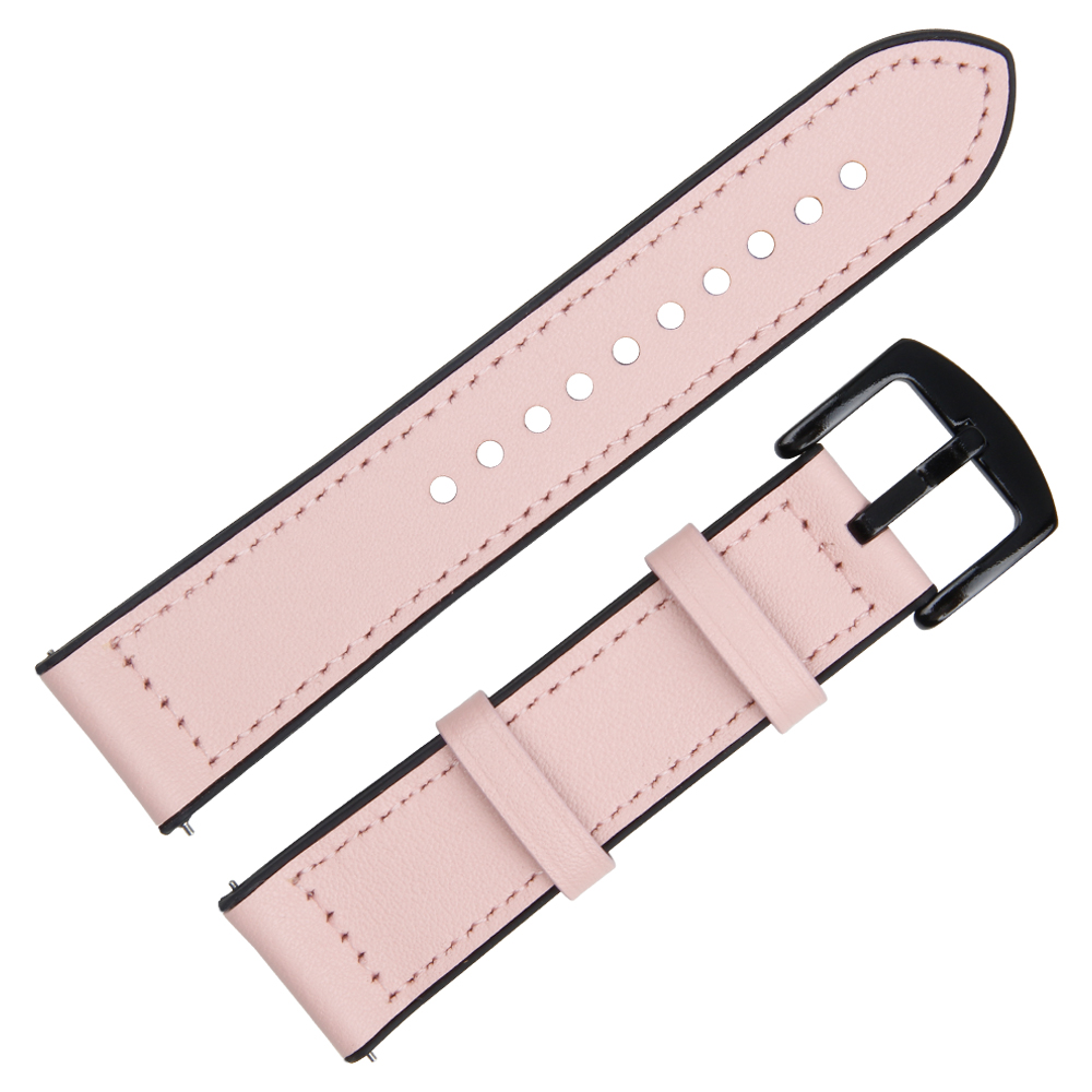 Custom 2 Piece of Pink Genuine Leather And Silcone Watch Band For ...