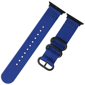 High Quality Blue Nylon ZULU Strap for Apple Watch with Black PVD Hardware in 42mm 38mm