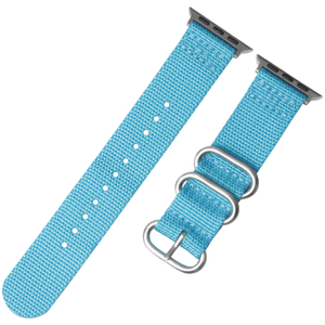 Good Quality Light Blue Nylon ZULU Strap for Apple Watch with Brushed Hardware in 42mm 38mm